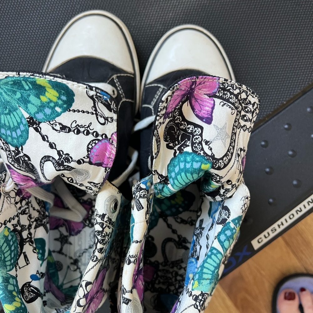 Coach Butterfly Print High-Top Sneakers